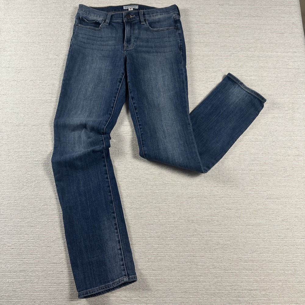 Women's Straight Leg Jeans Medium Wash Y2K Lucky Brand Lil Maggie 6 28" Long